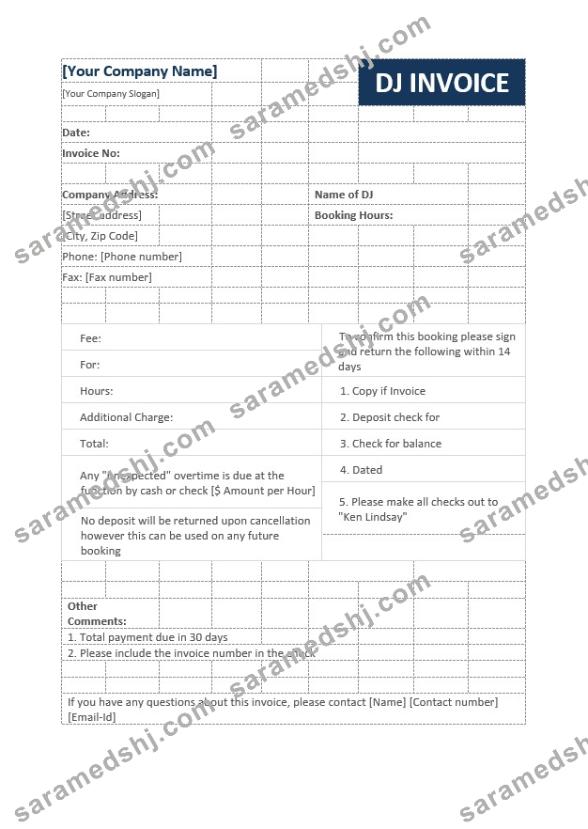 Dj Invoice Template